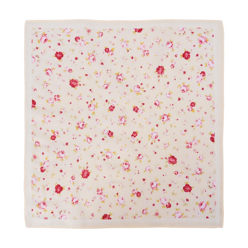 HOULIFE Ladies 100% 60S Cotton Handkerchiefs Womens Red Rose Floral Print Hankies for Wedding Party 18x18 - Image 3